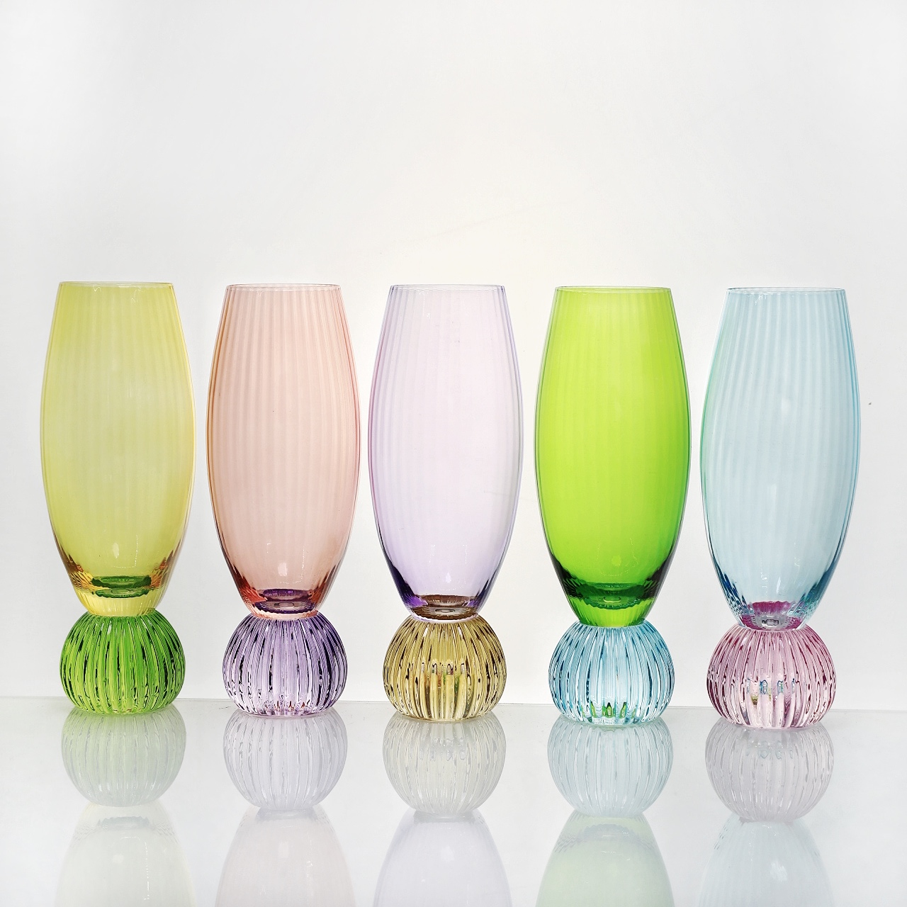 手工酒杯玻璃杯彩色鸡尾酒杯