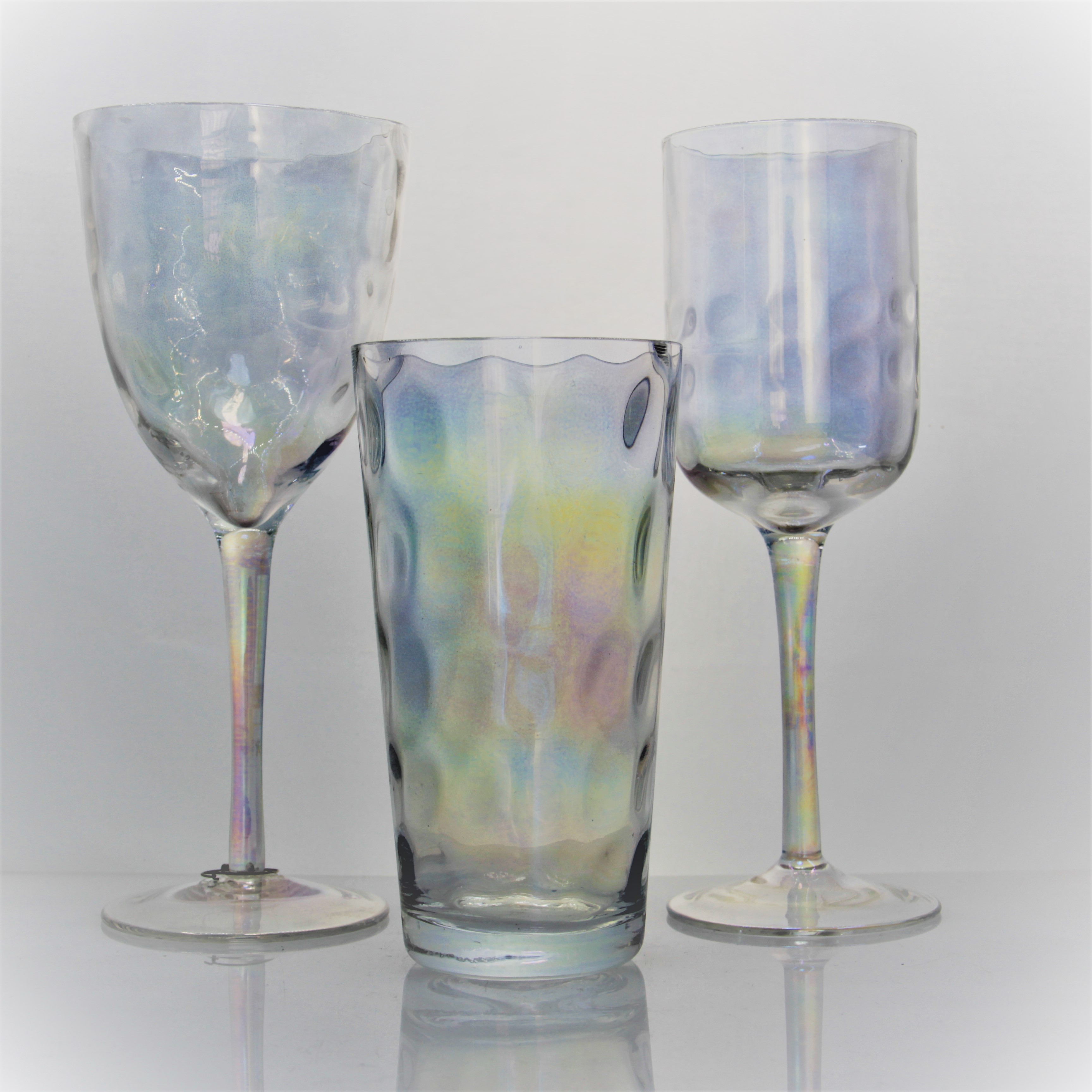 锤纹设计炫彩玻璃酒杯水杯